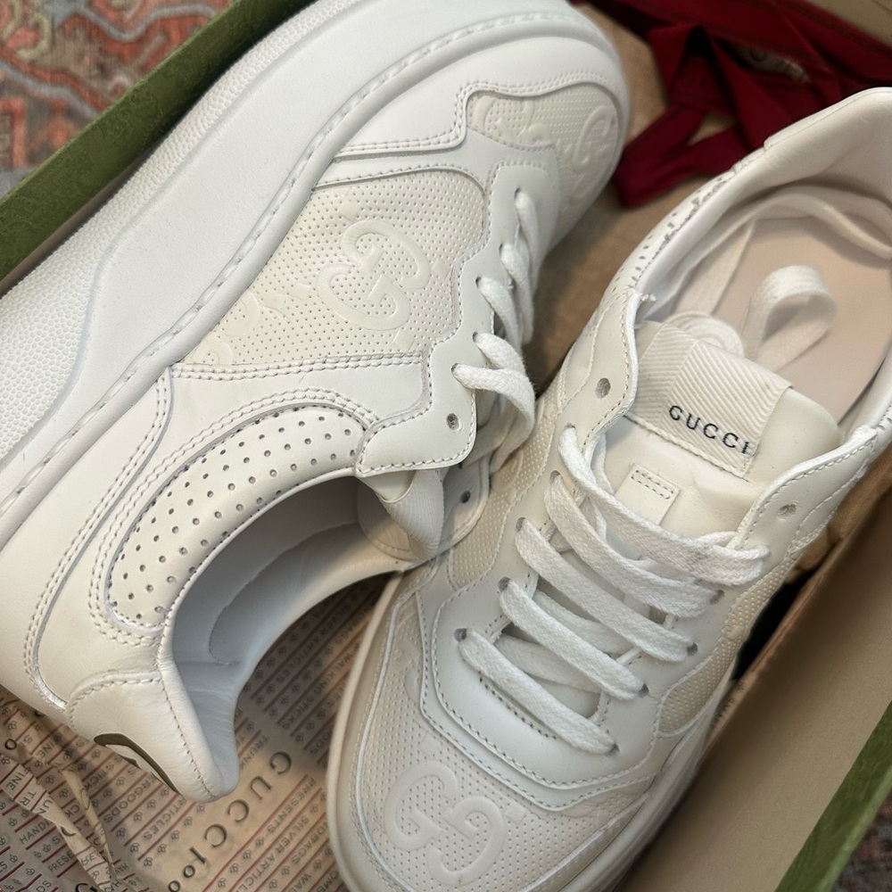 Gucci White Leather Sneakers